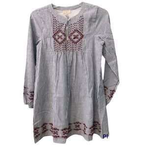 HAYDENāGirlsāStripedāDressāwithāEmbroidery